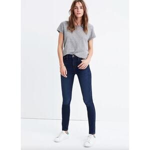 Madewell Women's 10" High Rise Skinny Stretch Dark Wash Jeans Size 28 Hayes Wash